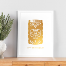 Load image into Gallery viewer, 10th Tin Can Wedding Anniversary Print