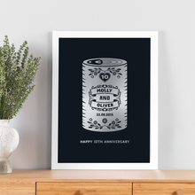 Load image into Gallery viewer, 10th Tin Can Wedding Anniversary Print