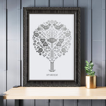 Load image into Gallery viewer, 11th Steel Wedding Anniversary Family Tree Print