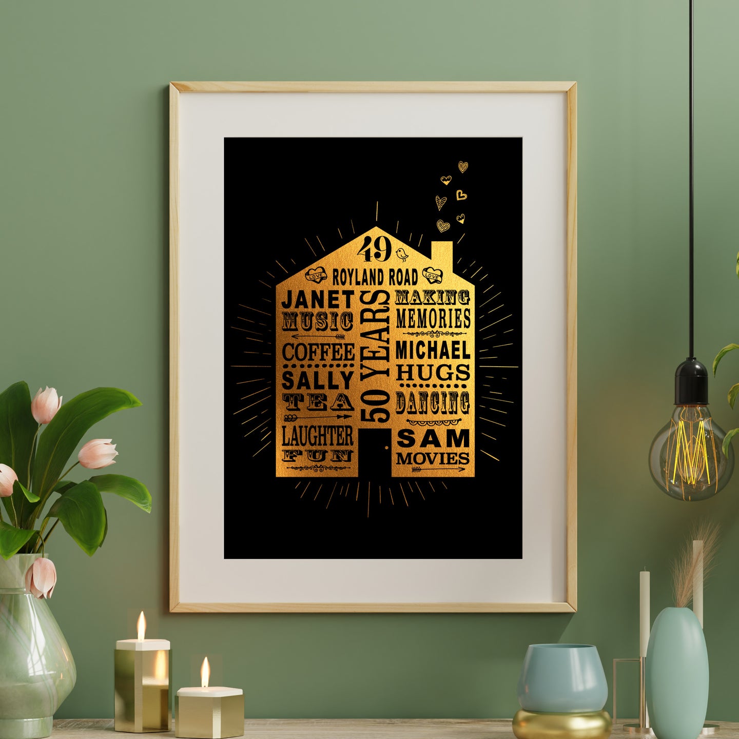 50th Golden Wedding Anniversary Home Print