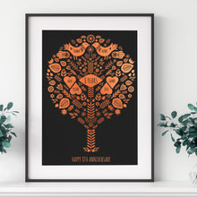 Load image into Gallery viewer, 8th Bronze Anniversary Family Tree Print