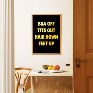 Bra Off Tits Out Print