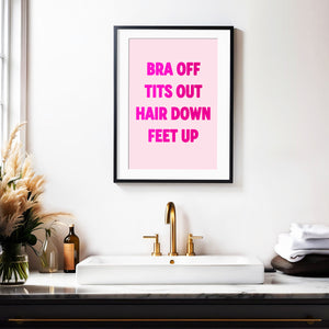 Bra Off Tits Out Print