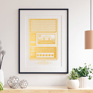 Cassette Player Favourite Song Print