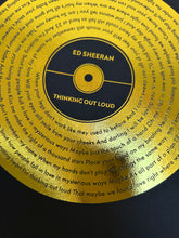 Load image into Gallery viewer, Vinyl Record Song Lyric Print