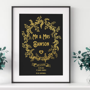 Personalised Wedding Details Print