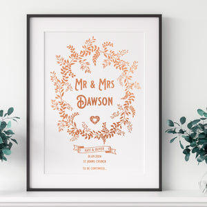 Personalised Wedding Details Print