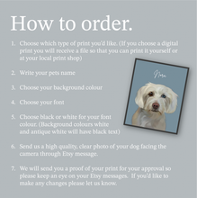 Load image into Gallery viewer, Personalised Pet Portrait Print