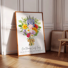 Load image into Gallery viewer, 50th Birthday Gift For Women, Birth Flower Birthday Print, 50th Gift For Mum, Fiftieth Gift, Custom Family Flower Bouquet, Birth Month Gift