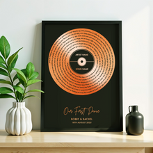 Load image into Gallery viewer, Vinyl Record Song Lyric Print