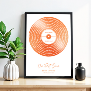 Vinyl Record Song Lyric Print