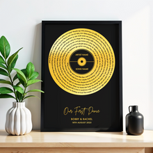 Load image into Gallery viewer, Vinyl Record Song Lyric Print