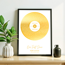 Load image into Gallery viewer, Vinyl Record Song Lyric Print