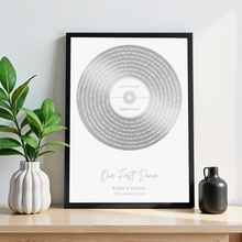 Load image into Gallery viewer, Vinyl Record Song Lyric Print