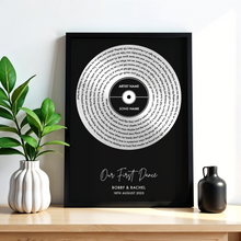 Load image into Gallery viewer, Vinyl Record Song Lyric Print