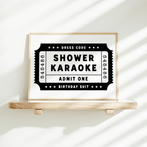 Shower Karaoke Single Ticket Print