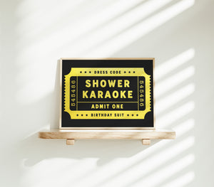 Shower Karaoke Single Ticket Print