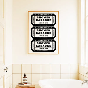 Shower Karaoke Multiple Ticket Print