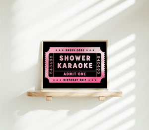 Shower Karaoke Single Ticket Print