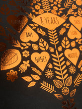 Load image into Gallery viewer, 8th Bronze Anniversary Family Tree Print