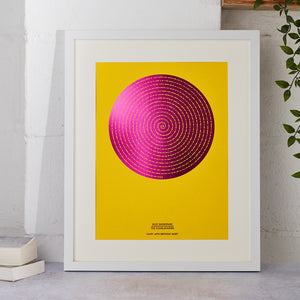 Solid Spiral Morse Code Song Lyric Print