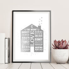 Load image into Gallery viewer, Personalised Family Home Print