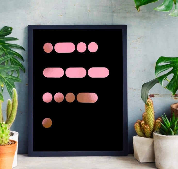 Morse Code Love Foil Print