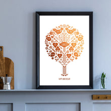 Load image into Gallery viewer, 8th Bronze Anniversary Family Tree Print