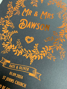 Personalised Wedding Details Print