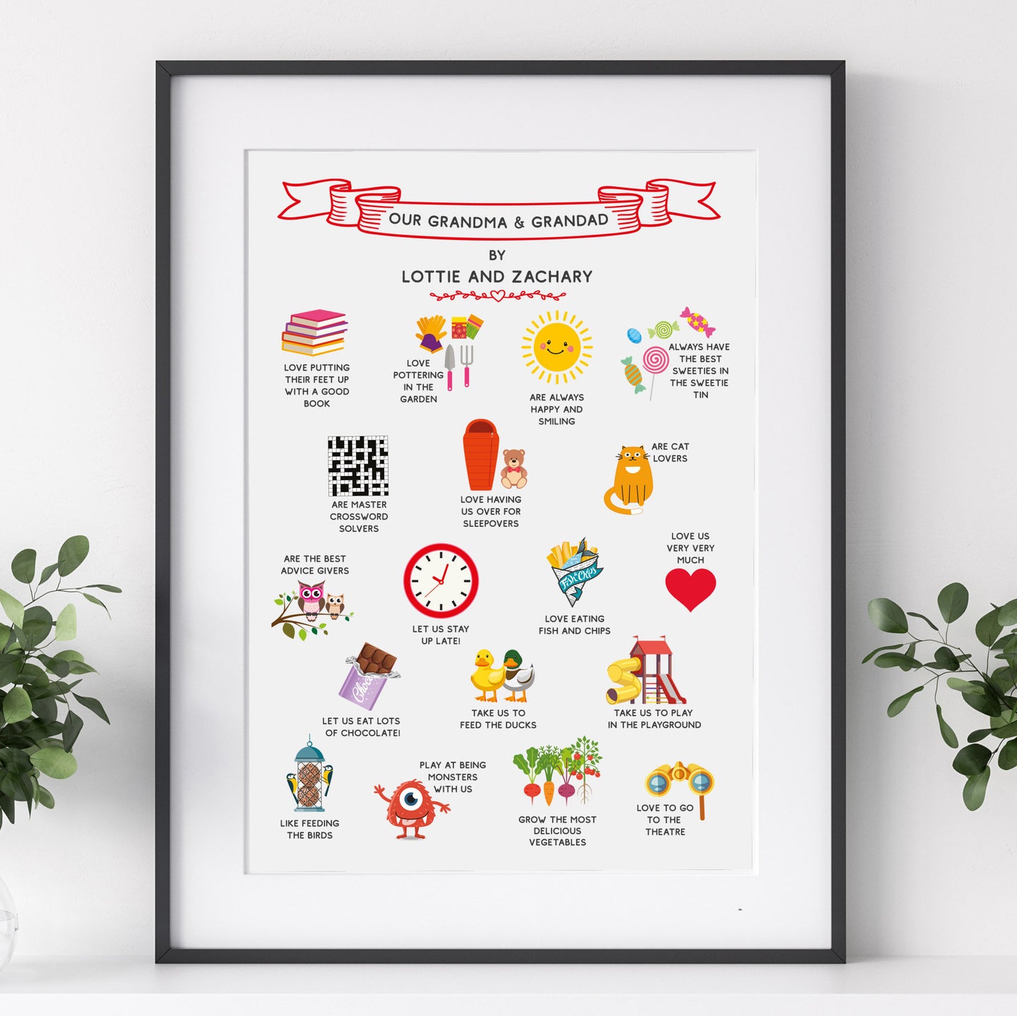 Personalised Illustrated Grandparents Print