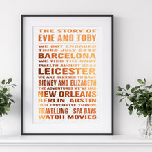 Load image into Gallery viewer, 7th Copper Anniversary Our Story Foil Print