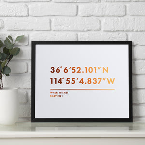 Personalised Coordinates Print