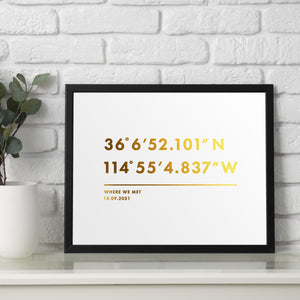 Personalised Coordinates Print