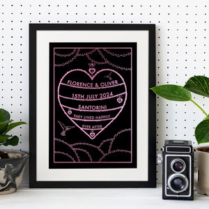 Personalised Wedding Details Print Gift