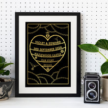 Load image into Gallery viewer, Personalised Wedding Details Print Gift