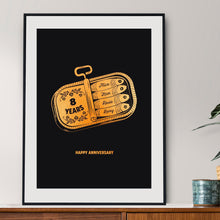 Load image into Gallery viewer, 8th Bronze Wedding Anniversary Sardine Print